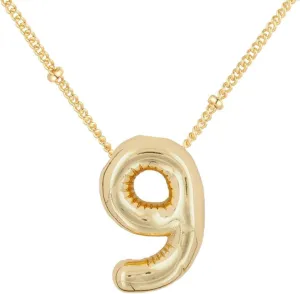 Bubble Letter Necklace for Women, Dainty Balloon Initial Numeric Necklaces 14k Gold Plated Chain Numeric Pendant Alphabet Necklaces For Girlfriend Charm Simple Jewerlry Gift