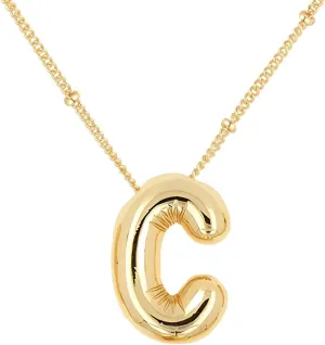 Bubble Letter Necklace For Women,Dainty Balloon Initial Necklaces 18k Gold Plated Chain Pendant Alphabet Necklaces For Girlfriend Charm Simple Gift Jewelry