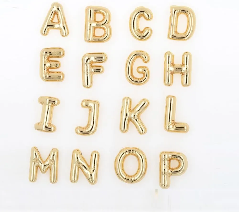 Bubble Letter Necklace For Women,Dainty Balloon Initial Necklaces 18k Gold Plated Chain Pendant Alphabet Necklaces For Girlfriend Charm Simple Gift Jewelry