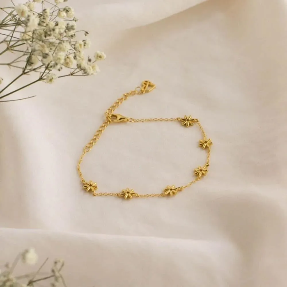 CAITLYNMINIMALIST 18K Gold Dainty Stackable Chain Bracelets Gift for Women