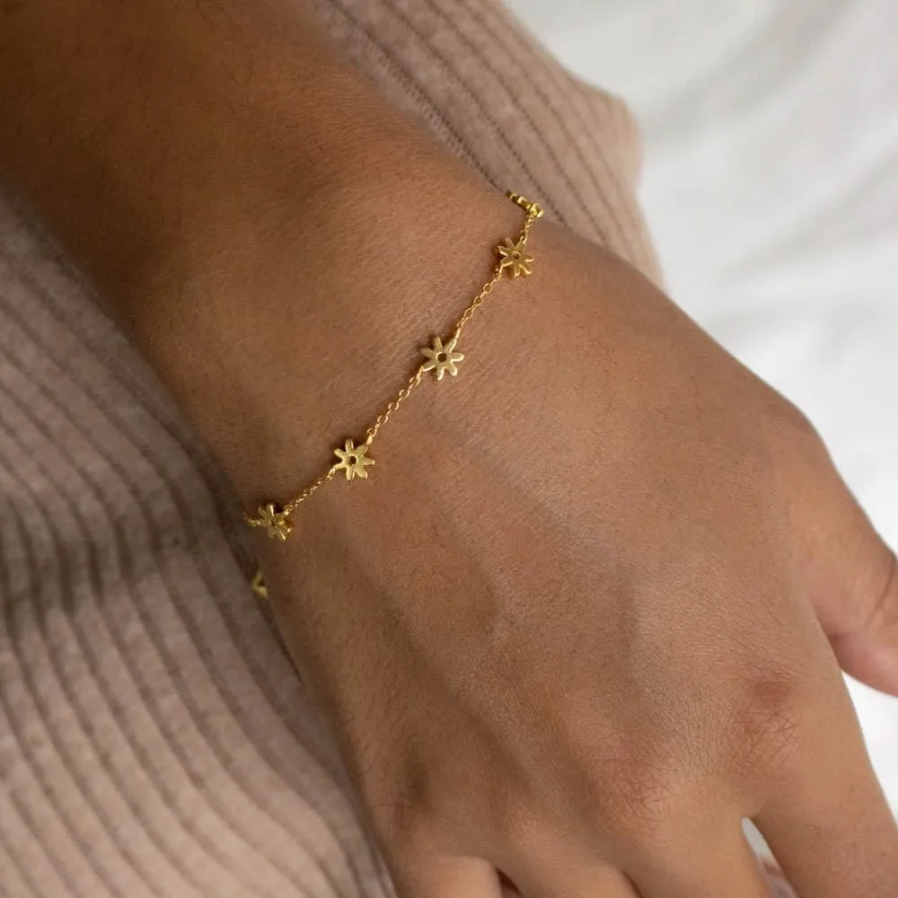 CAITLYNMINIMALIST 18K Gold Dainty Stackable Chain Bracelets Gift for Women