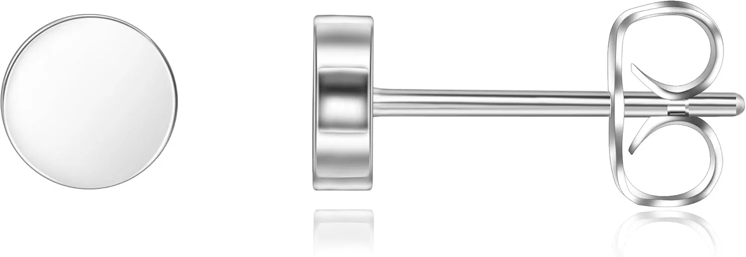CANDYFANCY G23 Titanium Studs Earrings for Women Men Minimalist Opal Cubic Zirconia Pearl Dot Ball Stud Earrings Hypoallergenic Implanted Grade Titanium Lobe Cartilage Earrings for Sensitive Ears