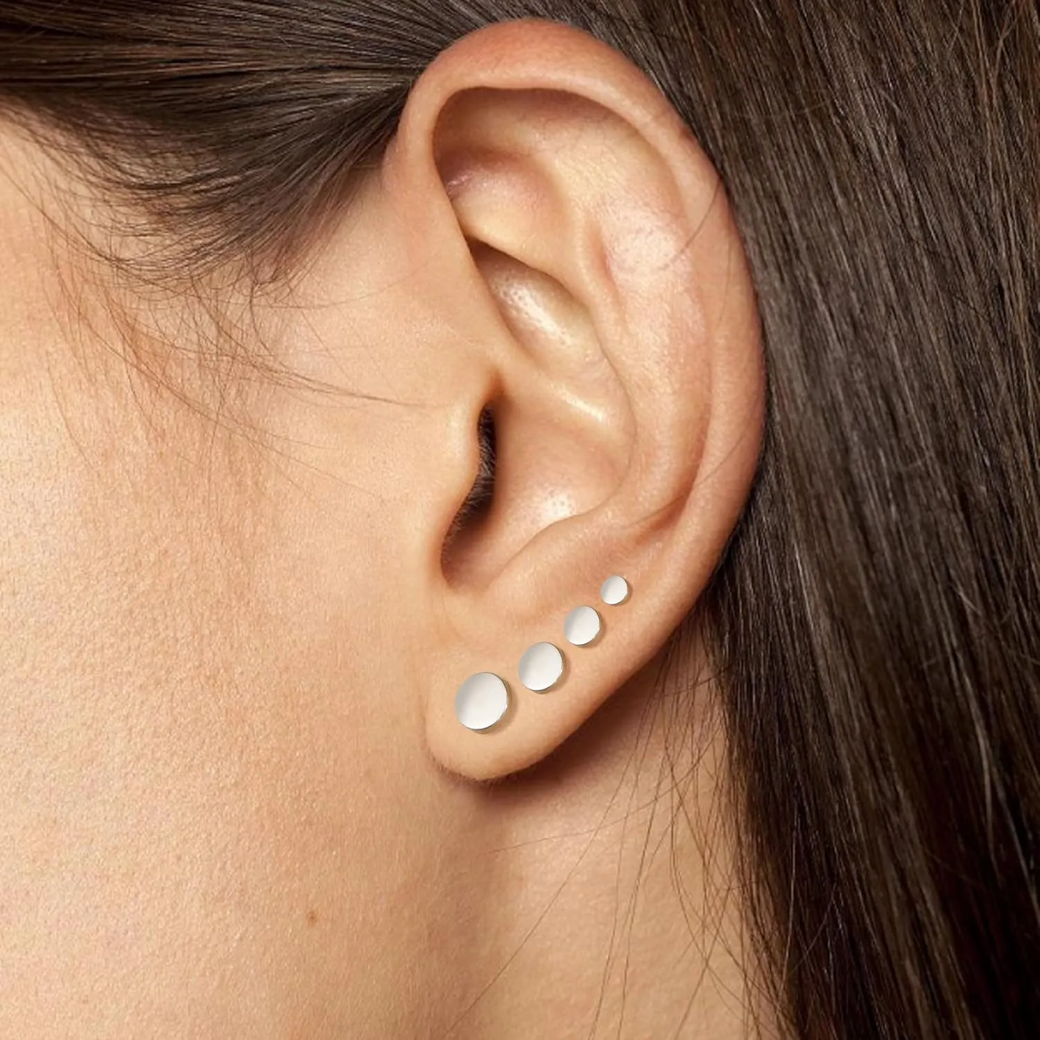 CANDYFANCY G23 Titanium Studs Earrings for Women Men Minimalist Opal Cubic Zirconia Pearl Dot Ball Stud Earrings Hypoallergenic Implanted Grade Titanium Lobe Cartilage Earrings for Sensitive Ears