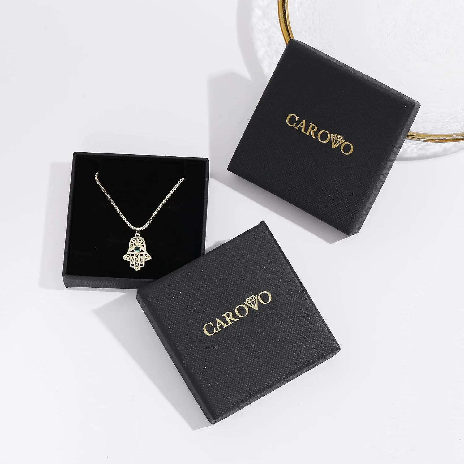 CAROVO Initial Necklaces for Women, Dainty 14K Gold/Silver Letter Pendant Necklace Trendy Simple Cute Necklaces Monogram Name Choker Necklace Jewelry Gift
