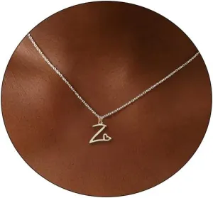 CAROVO Initial Necklaces for Women, Dainty 14K Gold/Silver Letter Pendant Necklace Trendy Simple Cute Necklaces Monogram Name Choker Necklace Jewelry Gift