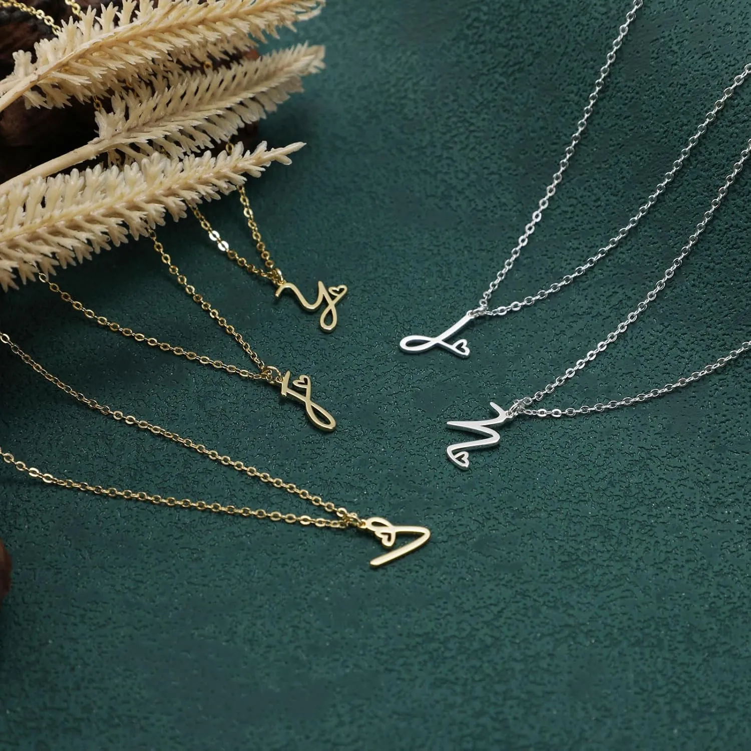 CAROVO Initial Necklaces for Women, Dainty 14K Gold/Silver Letter Pendant Necklace Trendy Simple Cute Necklaces Monogram Name Choker Necklace Jewelry Gift