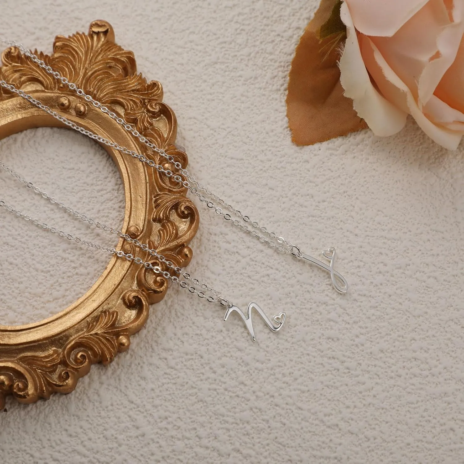 CAROVO Initial Necklaces for Women, Dainty 14K Gold/Silver Letter Pendant Necklace Trendy Simple Cute Necklaces Monogram Name Choker Necklace Jewelry Gift