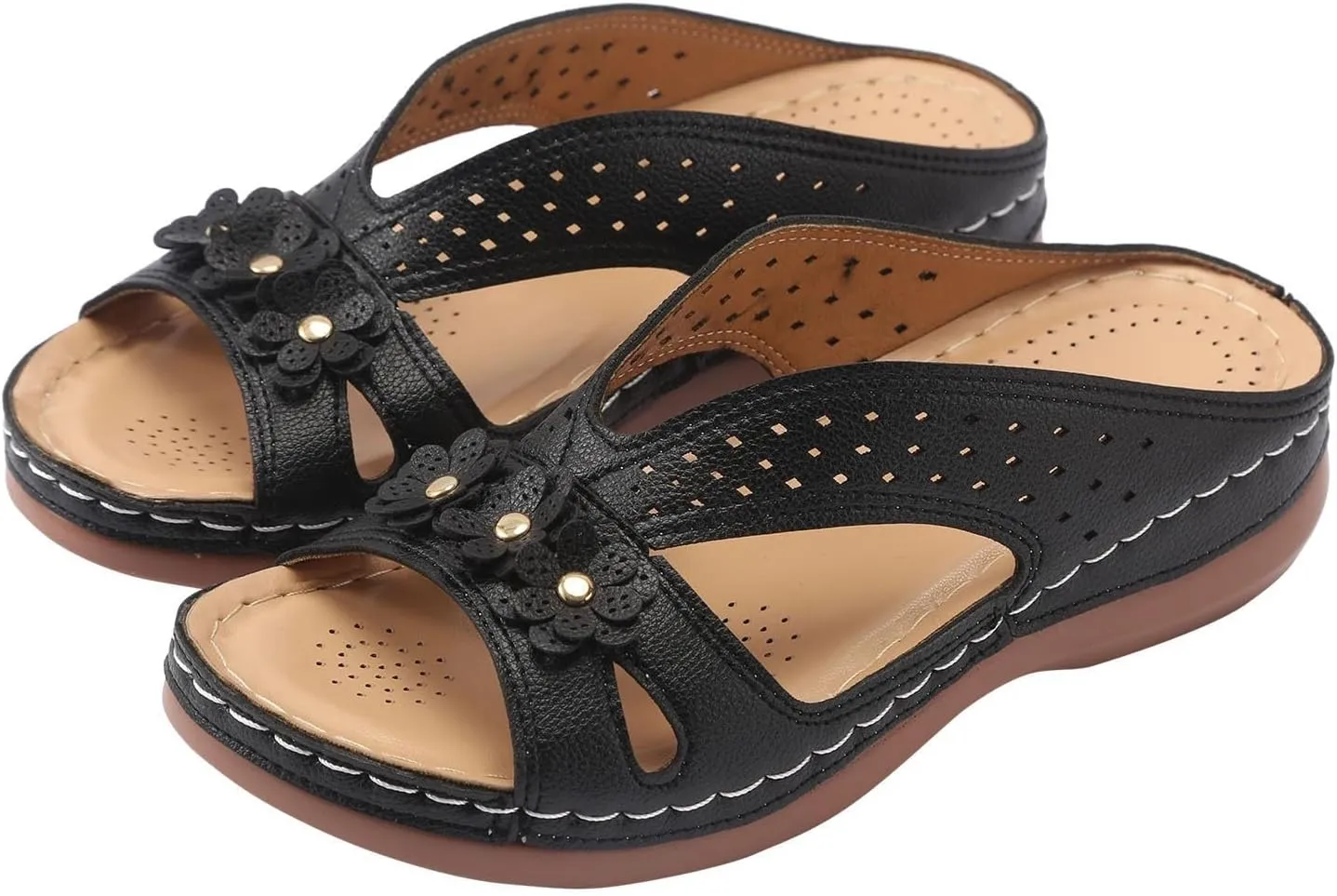 Casual Sandals Women Arch Support Wedge Sandals for Women Open Toe Shoes Comfortable Strap Beach Sandals