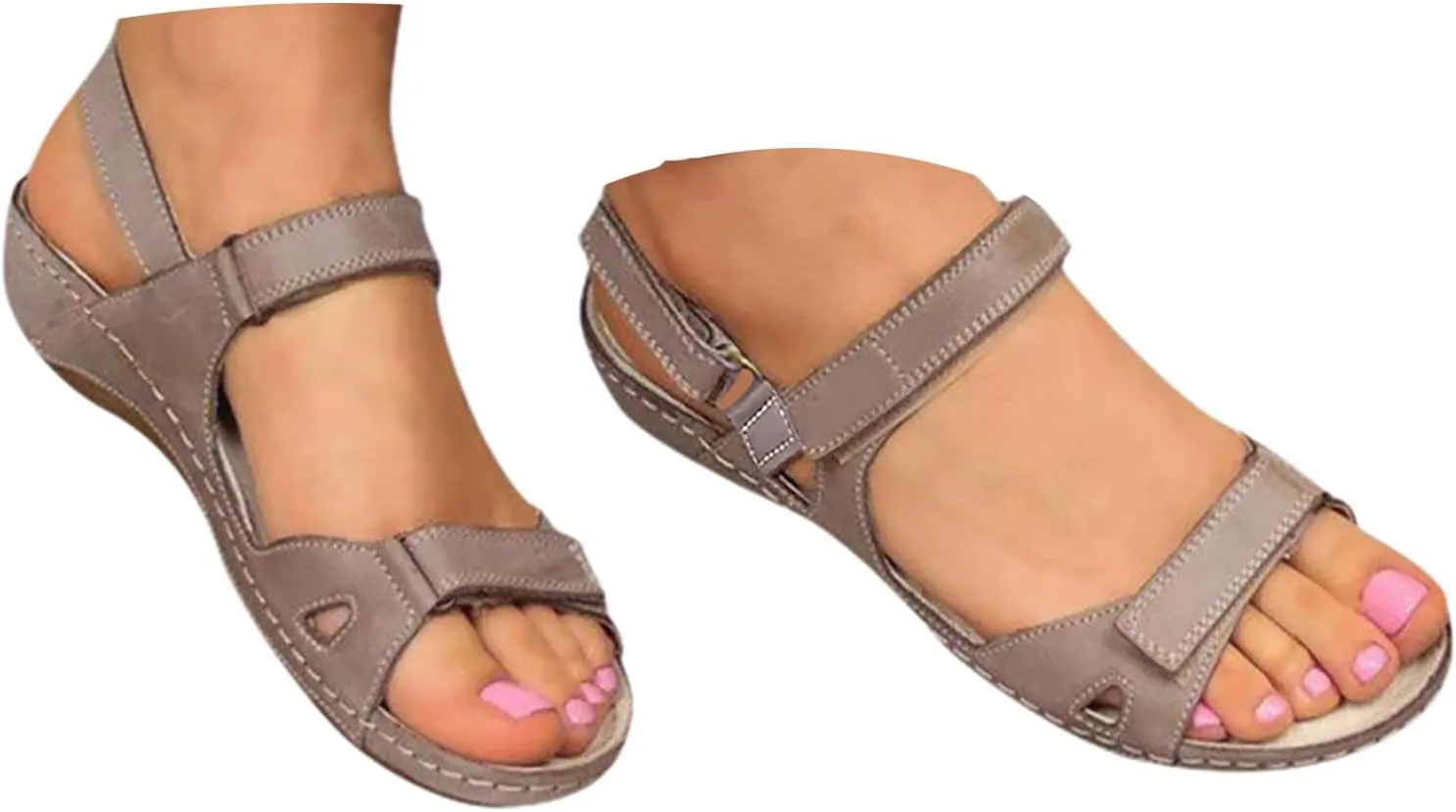 Casual Sandals Women Arch Support Wedge Sandals for Women Open Toe Shoes Comfortable Strap Beach Sandals
