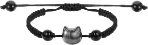 Cat Black Obsidian Bracelet, Money Attraction Cat Bracelet, Cat Bracelets for Women, Beaded Bracelets for Women, Men Stretch Bracelets, Crystal Bracelet for Good Luck, Money Attraction,