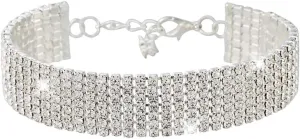 Charm Crystal Adjustable Bracelet Bangle Fashion Bridesmaid Bridal Jewelry Silver and Gold Plated