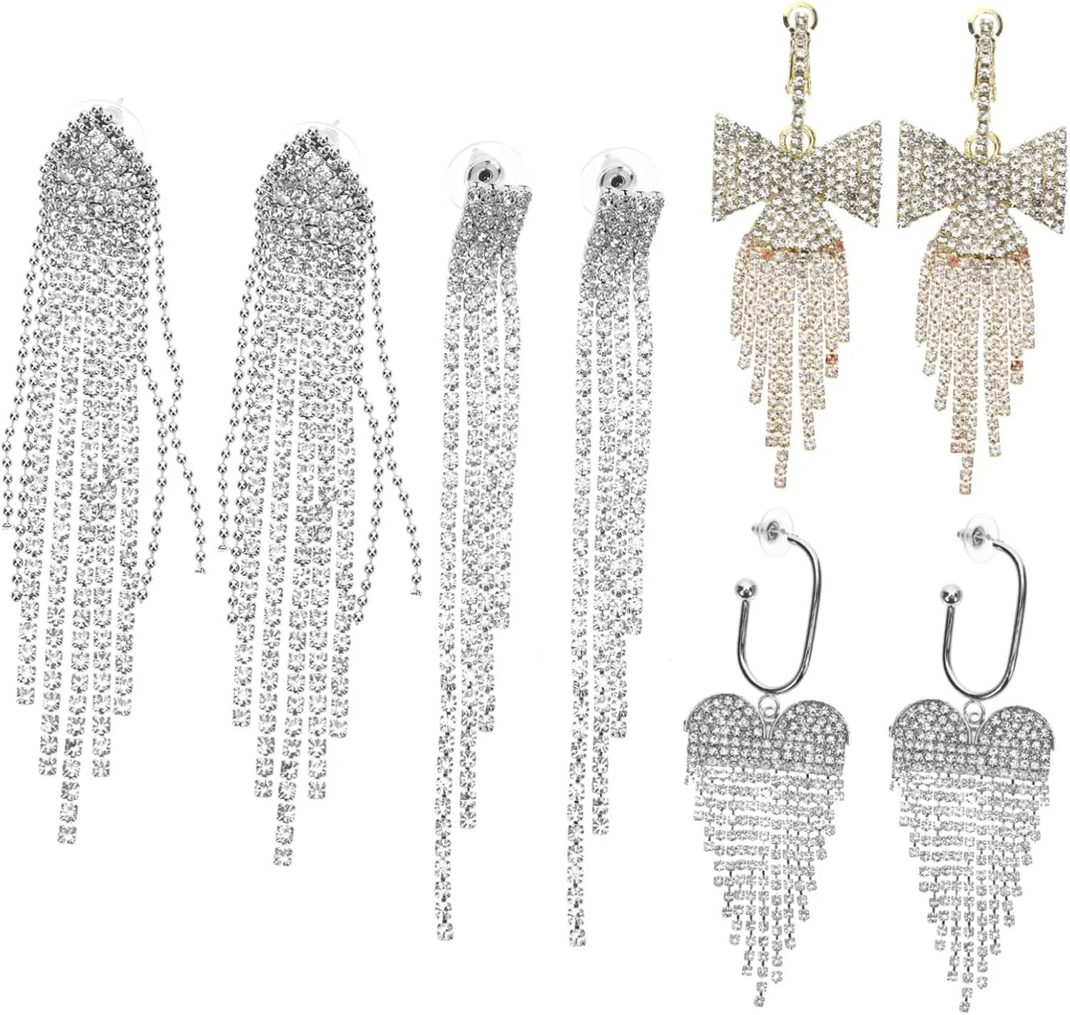 Chic Dangle Earrings Rhinestones Fashion Tassel Earrings for Women for Special Events