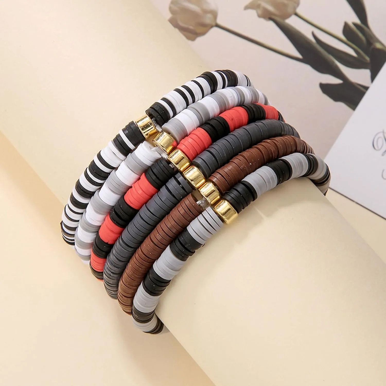 choice of all Blue Bracelets for Women Clay Bead Bracelets Preppy Bracelets Colorful Beaded Bracelet Heishi Surfer Stretch Bracelet Friendship Bracelet for s Preppey Summer Stuff Trendy Jewelry 2024