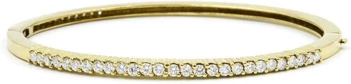 CHRIS AIRE Diamond Bangle Two -in- One - 18 Karat - Yellow Gold - Round Brilliant Diamonds - Bracelet Value Collections - Thin Size Bangles - Womens Sparkling Jewelries - Crystal Jewelry Collection