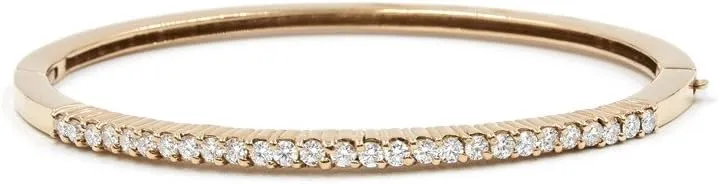 Chris Aire Two- in -one Diamond Bangle - 18 Karat - Amber Hue Gold - Round Brilliant Diamonds - Bracelet Value Collections - Thin Size Bangles - Womens Sparkling Jewelries - Crystal Jewelry Collection