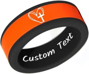 Christian Cross Silicone Rings 8mm Two-Tone Removable Rings Engagement Rubber Rings Bible Verse Quote Faith Inspirational Jesus Men Women Rings,Size 8-13