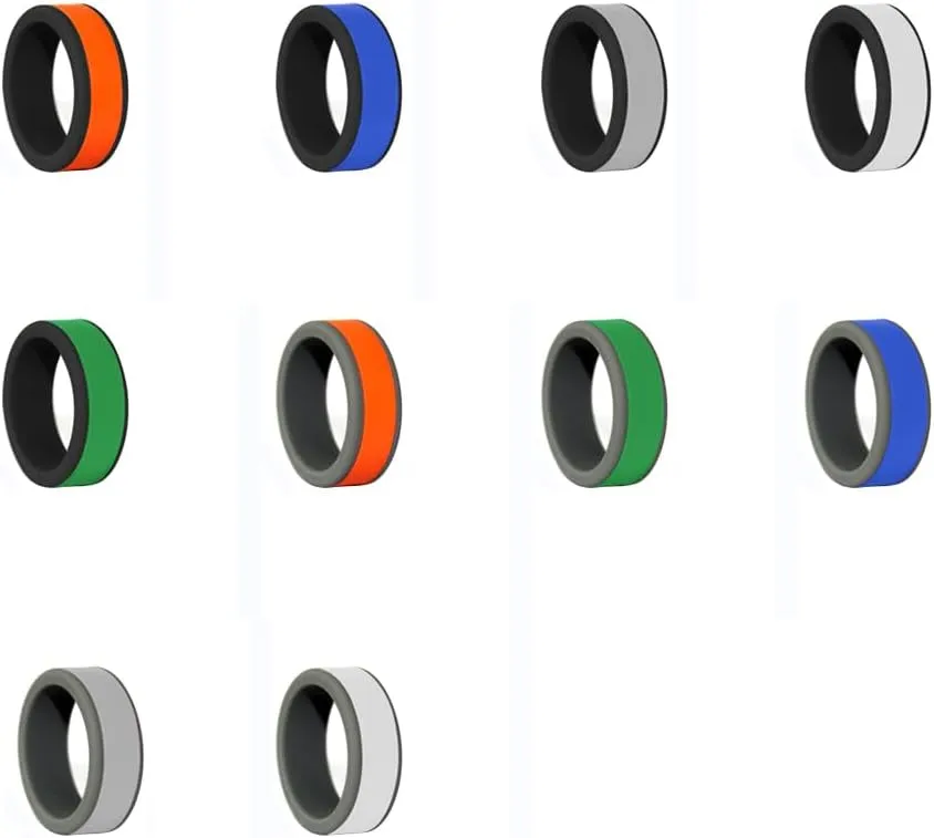 Christian Cross Silicone Rings 8mm Two-Tone Removable Rings Engagement Rubber Rings Bible Verse Quote Faith Inspirational Jesus Men Women Rings,Size 8-13