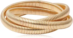 Chunky Bangle Bracelets Coil Stackable Snake Chain Bracelet Interlocking Layered Wrap Bangle Bracelets
