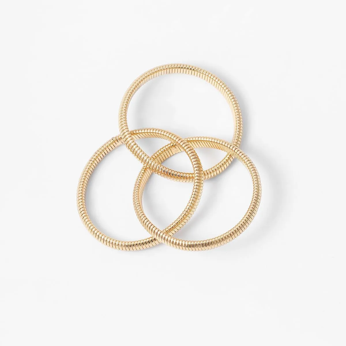 Chunky Bangle Bracelets Coil Stackable Snake Chain Bracelet Interlocking Layered Wrap Bangle Bracelets
