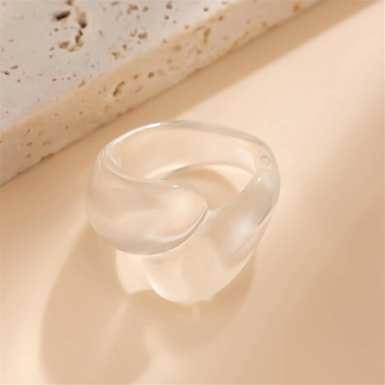 Chunky Resin Twist Stackable Ring for Women,Boho Cute Multicolor Thick Acrylic Statement Ring Trendy Aesthetic Y2k Colorful Knuckle Finger Jewelry