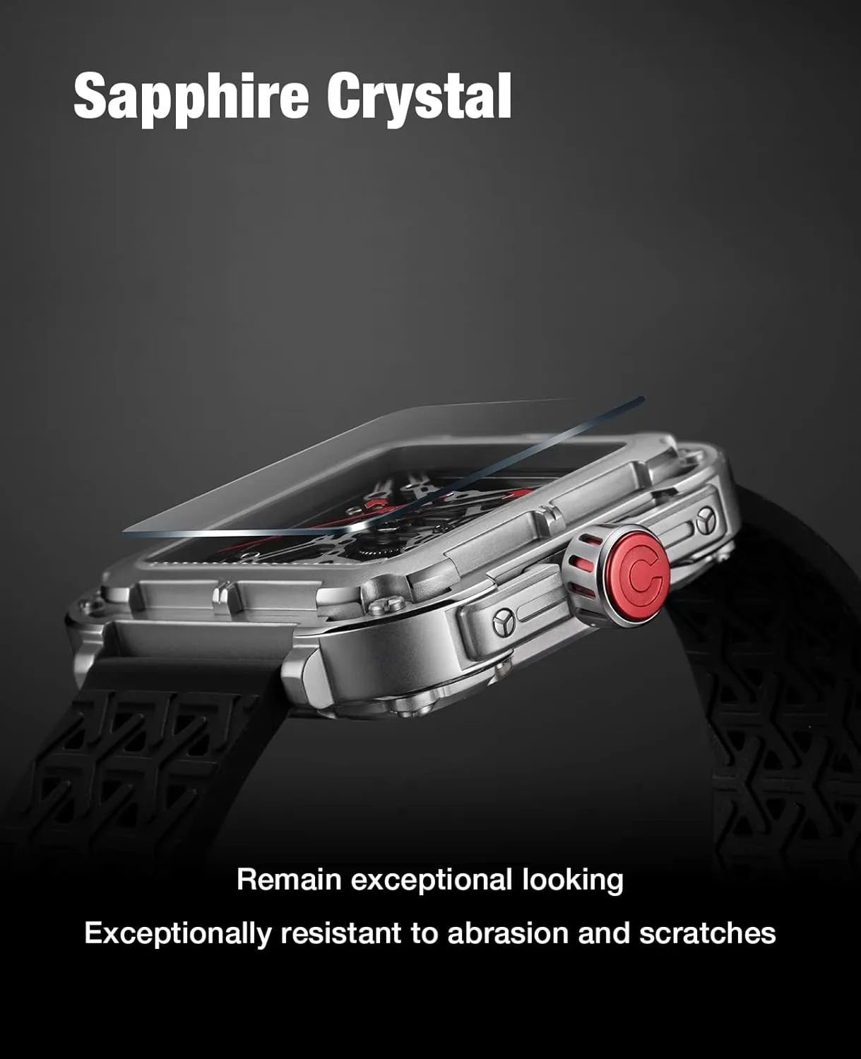 CIGA Design Mechanical Automatic Watch X Series SUV Inspired Anti-Shock Design Sapphire Crystal Analog Skeleton Watches with Silicone and Nylon Strap Fashion Wrist Accessories Gifts for Men and Women