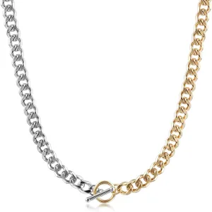 CIUNOFOR 14k Gold Multiple Selection Coffee Bean Necklace For Women, Square Toggle Clasp Necklace for Marriage Couples Cable Wire Necklace For Men Hip-Hop Unisex Adults CD Style Charm Necklace For Anniversary Best Souvenir