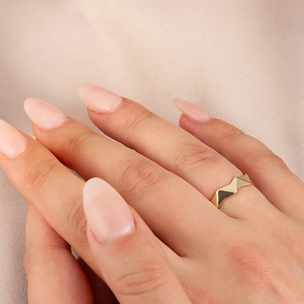 Claddagh Gold 10K &14K Gold Geometric Textured Band Ring Available In Yellow/Rose/White with Multiple Ring Size