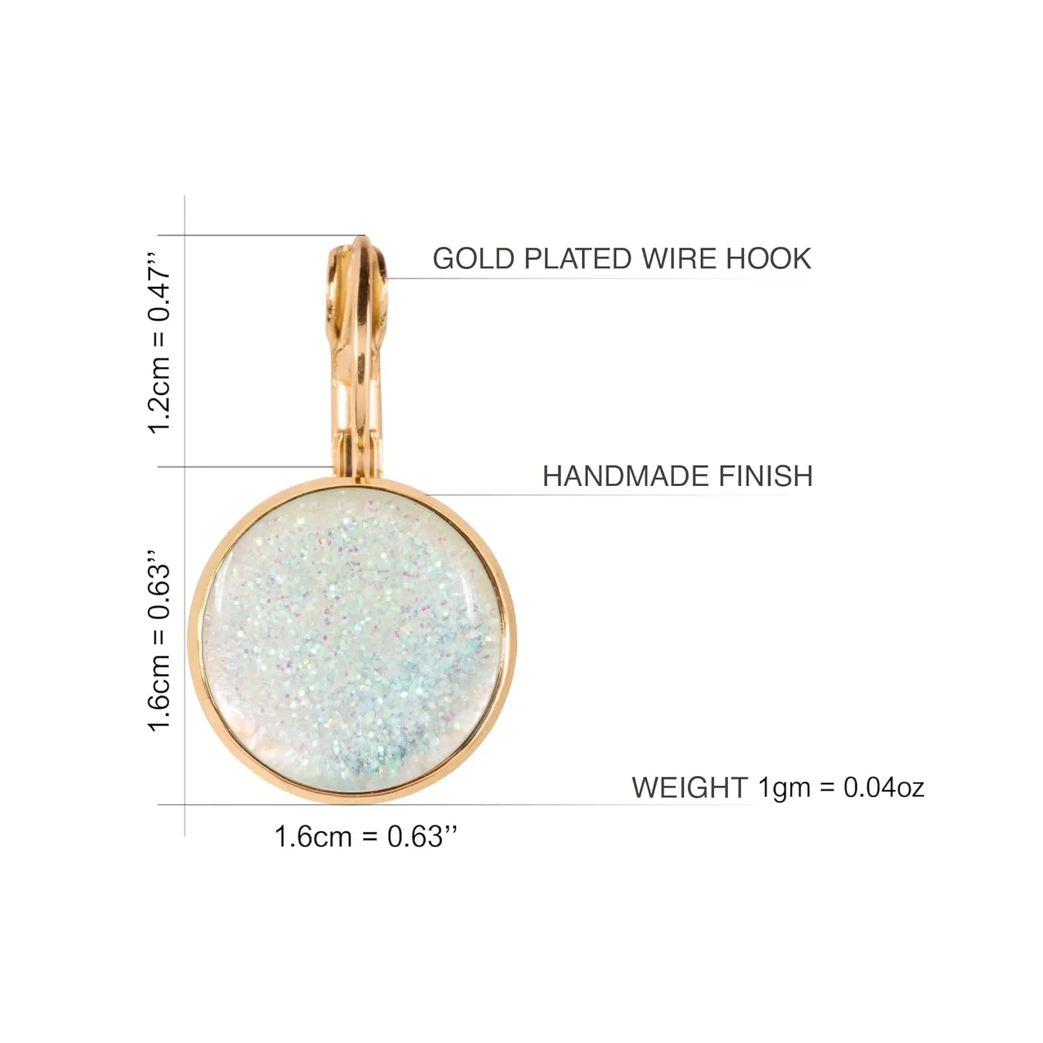 Classic Everyday Small Round Drop Earrings for Women (Style N 44 - Sparkly White Gold)