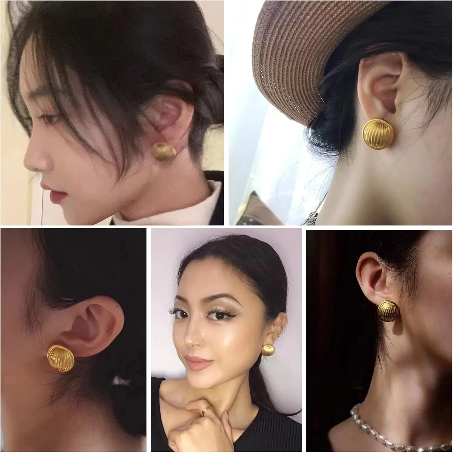 Clip on Earrings Women, Gold Earrings for Sensitive Ears, Fashion Women's Earrings Jewelry Birthday Gift for Wife Grandm