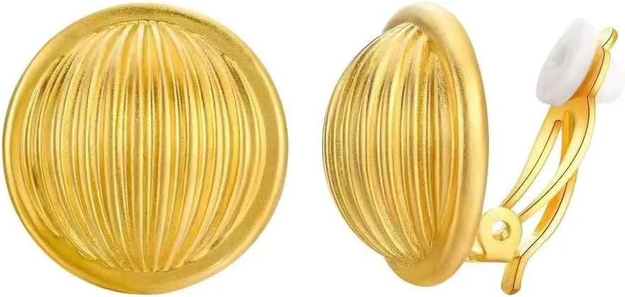 Clip on Earrings Women, Gold Earrings for Sensitive Ears, Fashion Women's Earrings Jewelry Birthday Gift for Wife Grandm