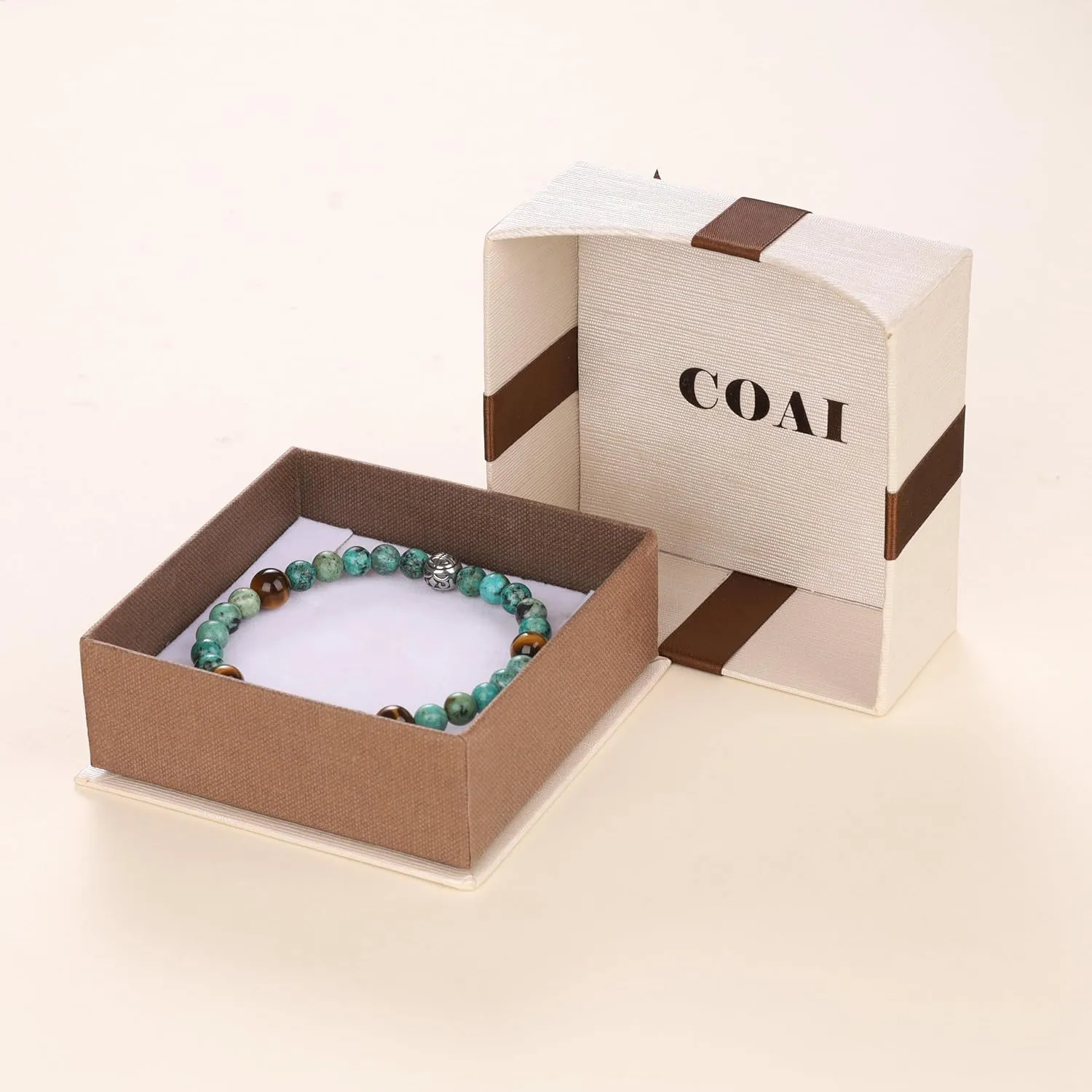 COAI Asian Blessing Beaded Bracelet for Men, Sodalite/African Turquoise/Black Tourmaline Bracelet for Men