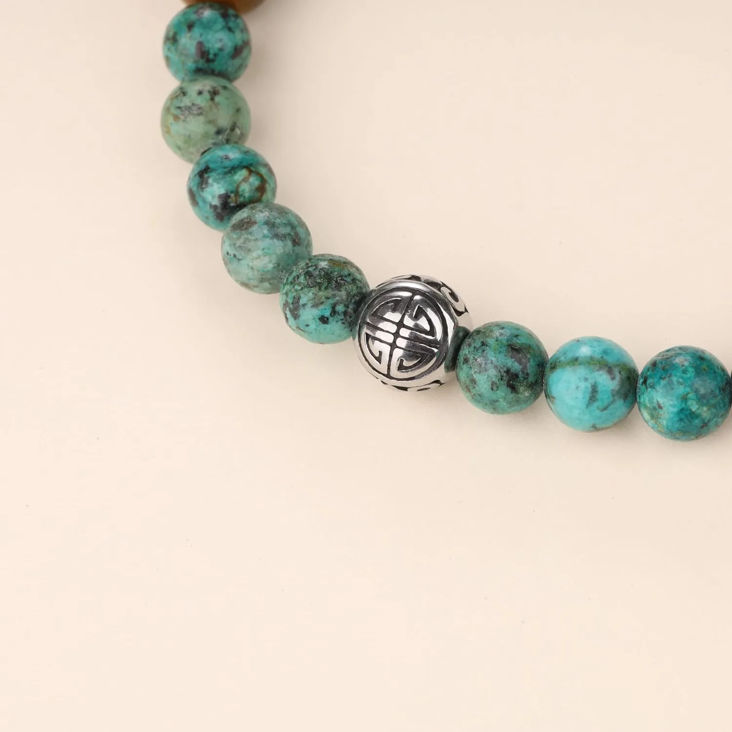 COAI Asian Blessing Beaded Bracelet for Men, Sodalite/African Turquoise/Black Tourmaline Bracelet for Men