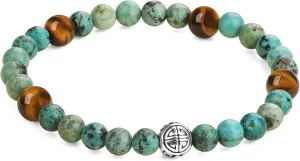 COAI Asian Blessing Beaded Bracelet for Men, Sodalite/African Turquoise/Black Tourmaline Bracelet for Men
