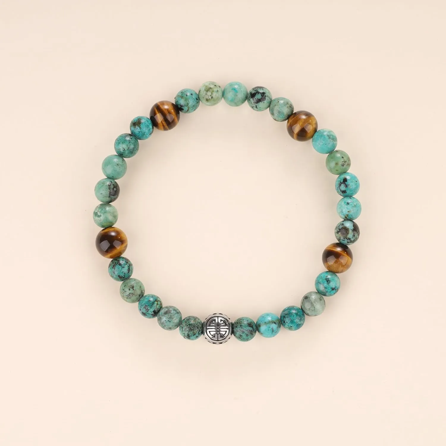 COAI Asian Blessing Beaded Bracelet for Men, Sodalite/African Turquoise/Black Tourmaline Bracelet for Men