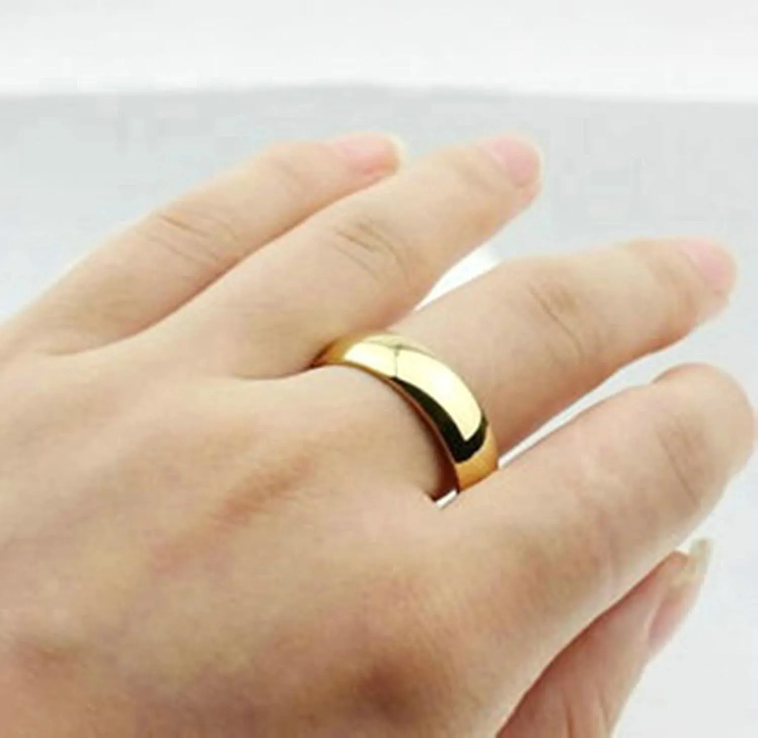 Couple Rings Set Promise Rings, High Polished Bands Ring Stainless Steel Couples Rings Customizable Gold