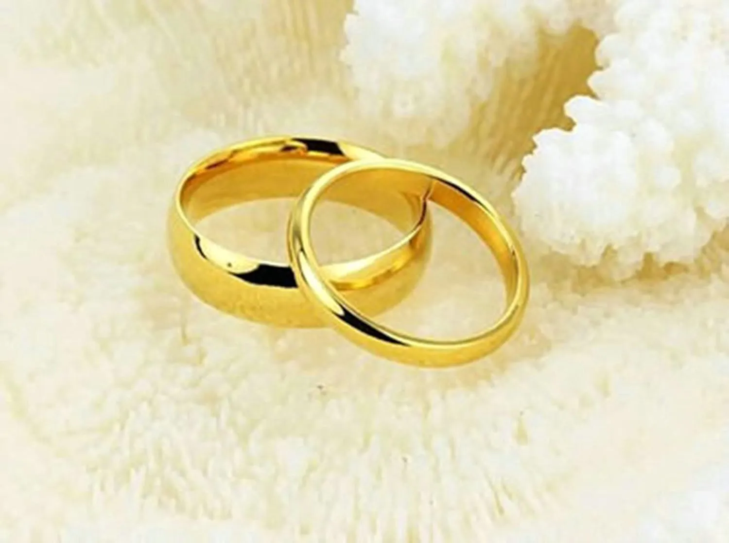 Couple Rings Set Promise Rings, High Polished Bands Ring Stainless Steel Couples Rings Customizable Gold