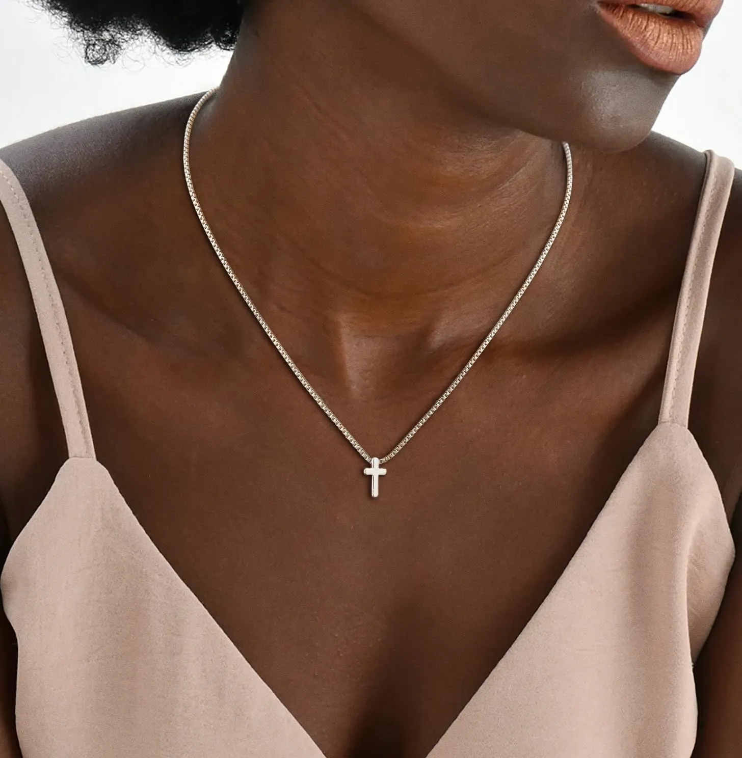 Cross Necklace for Women 14K Gold/Silver Plated Pendant Choker Sideways Cross Necklace Tiny Cute Jewelry Faith Jewelry Religious Minimalist Gift Trendy Charm Chain