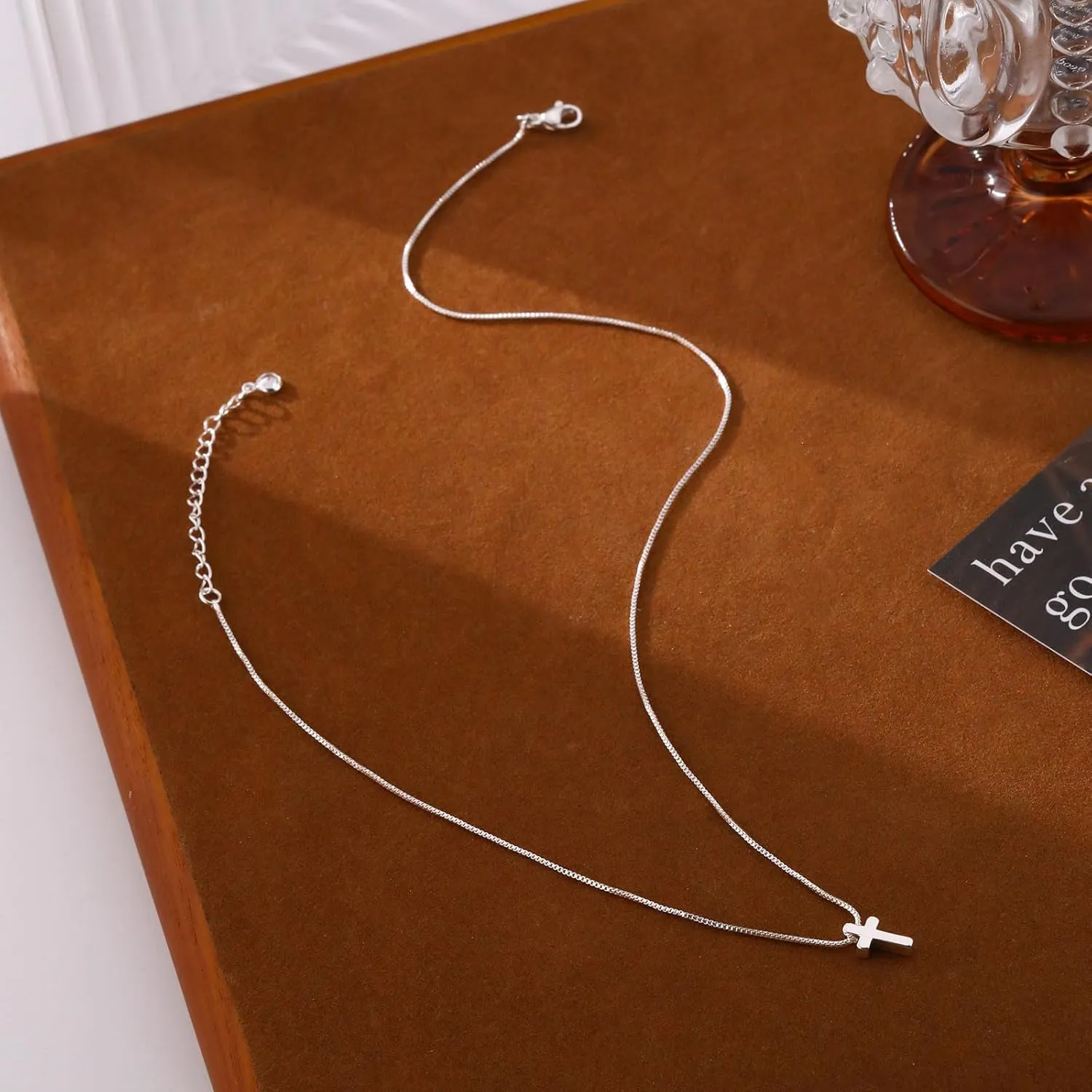 Cross Necklace for Women 14K Gold/Silver Plated Pendant Choker Sideways Cross Necklace Tiny Cute Jewelry Faith Jewelry Religious Minimalist Gift Trendy Charm Chain