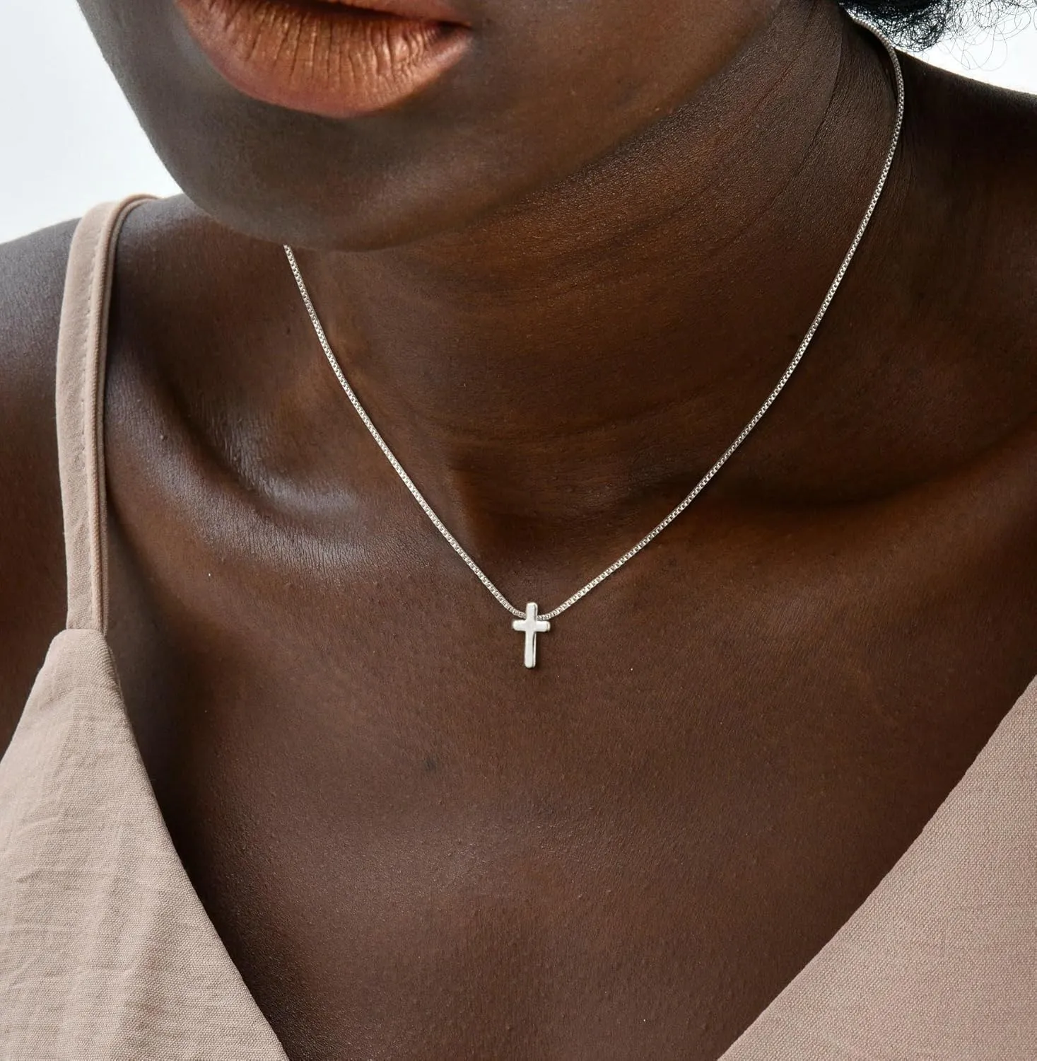 Cross Necklace for Women 14K Gold/Silver Plated Pendant Choker Sideways Cross Necklace Tiny Cute Jewelry Faith Jewelry Religious Minimalist Gift Trendy Charm Chain