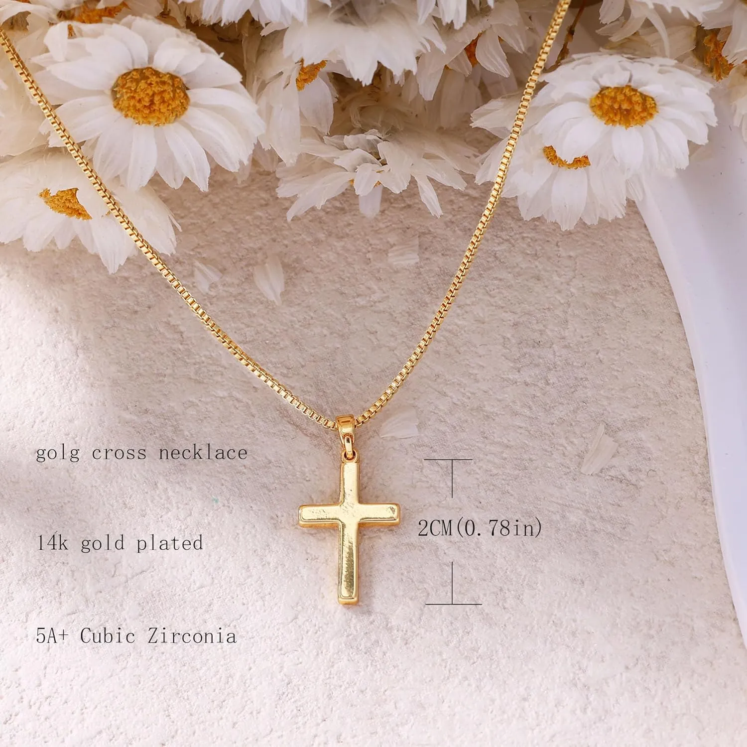 Cross Necklaces for Women, 14k Gold Plated Cross Necklace Cute Cross Peadant Necklace Simple Gold Choker Necklaces for Women Trendy Preppy Gold Jewelry