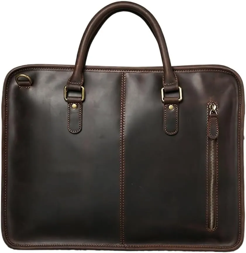 CSCDD Genuine Leather Briefcase Men Bag Business Handbag Male Laptop Shoulder Bags Men Briefcase
