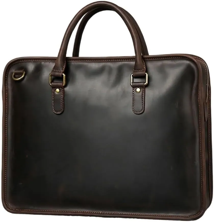 CSCDD Genuine Leather Briefcase Men Bag Business Handbag Male Laptop Shoulder Bags Men Briefcase