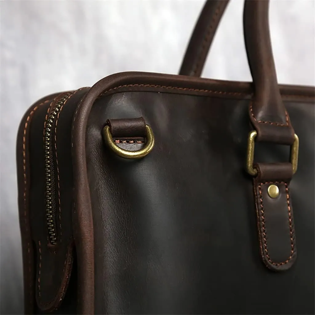 CSCDD Genuine Leather Briefcase Men Bag Business Handbag Male Laptop Shoulder Bags Men Briefcase