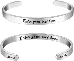 Cuff Bangle Bracelets, Adjustable Bracelets for Women Engraved,Inspirational Gifts,Personalized Gift
