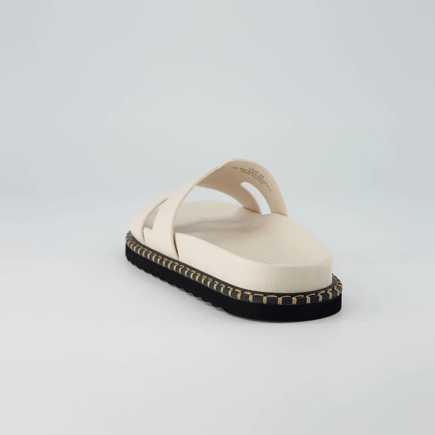CUSHIONAIRE Crisp Women??s Slide Sandal ?C Faux Leather Cutout Slip-On with Artisan Stitching & Memory Foam, Wide Widths Available