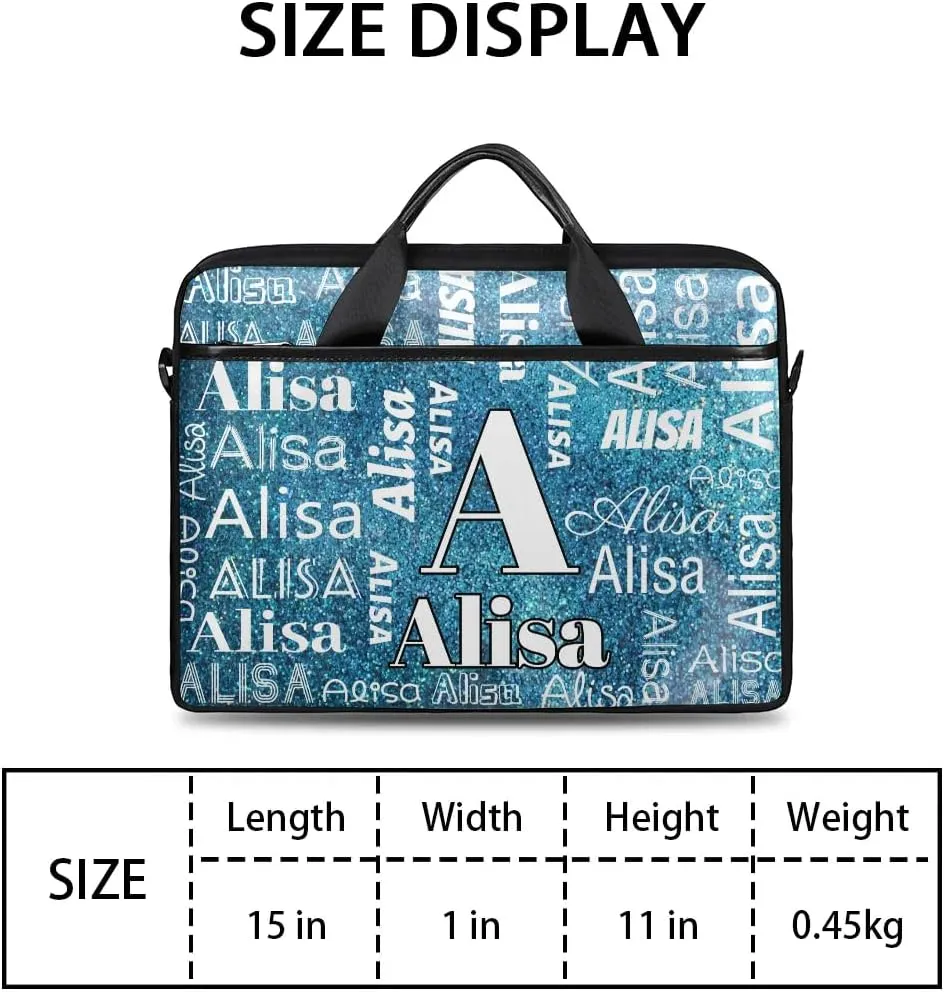 Custom Laptop Bag for Women Men Personalized Name 13 14 15.6 inch Laptop Messenger Shoulder Bags