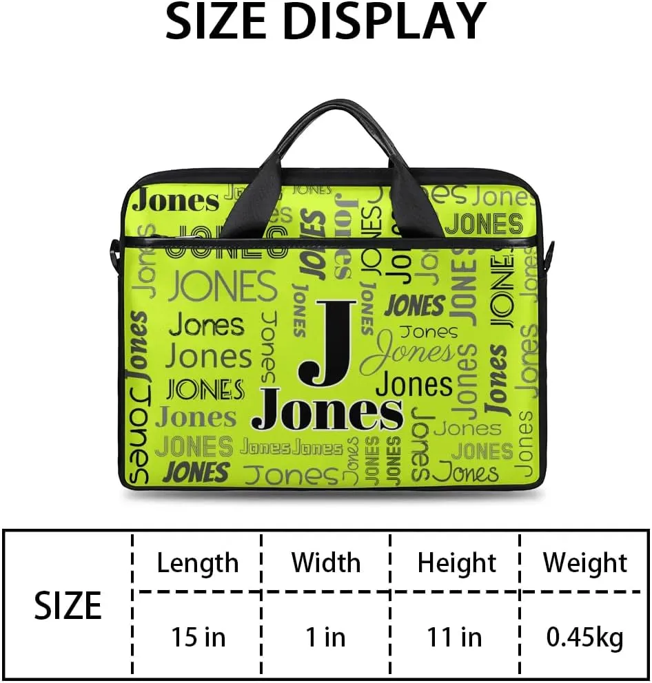 Custom Laptop Bag for Women Men Personalized Name 13 14 15.6 inch Laptop Messenger Shoulder Bags