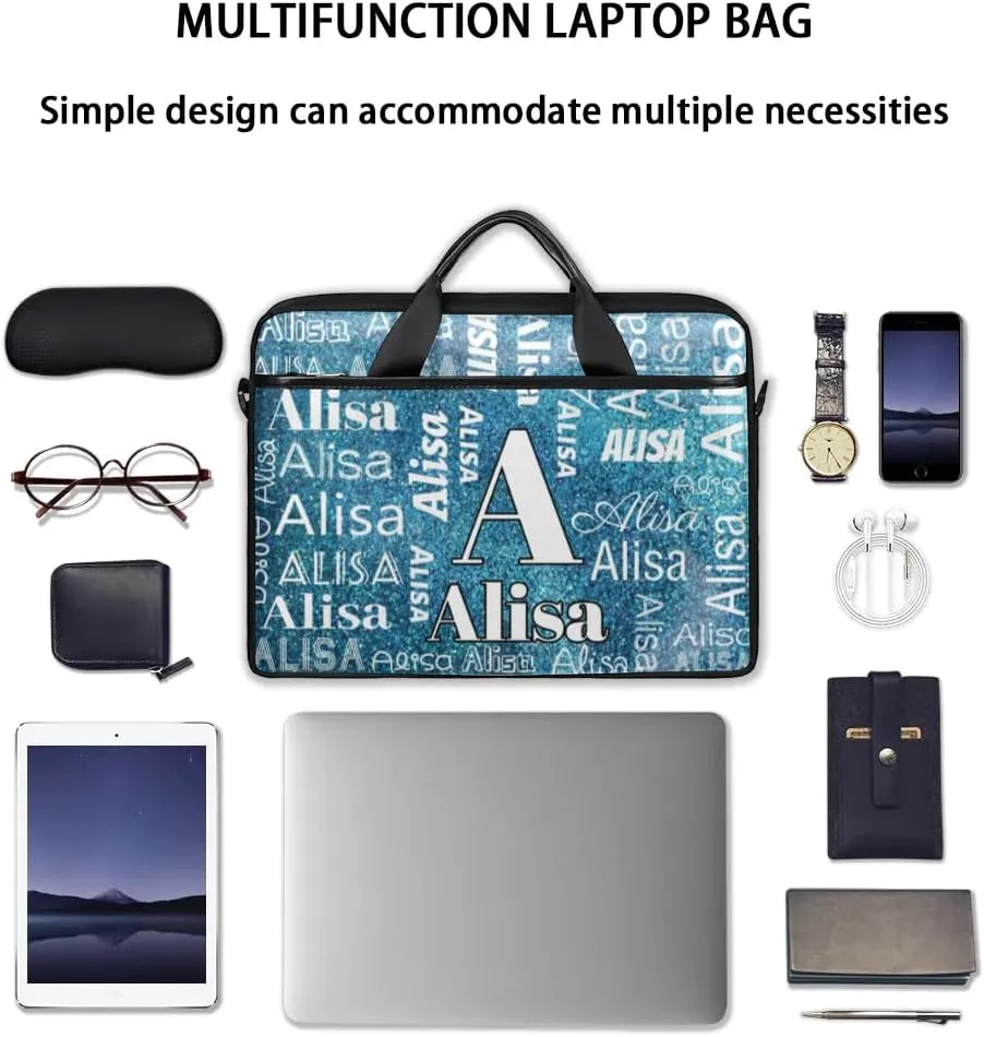 Custom Laptop Bag for Women Men Personalized Name 13 14 15.6 inch Laptop Messenger Shoulder Bags