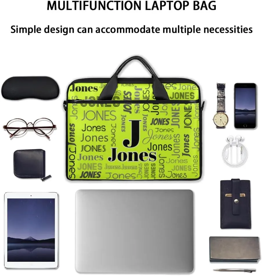 Custom Laptop Bag for Women Men Personalized Name 13 14 15.6 inch Laptop Messenger Shoulder Bags
