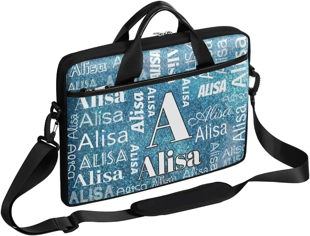 Custom Laptop Bag for Women Men Personalized Name 13 14 15.6 inch Laptop Messenger Shoulder Bags